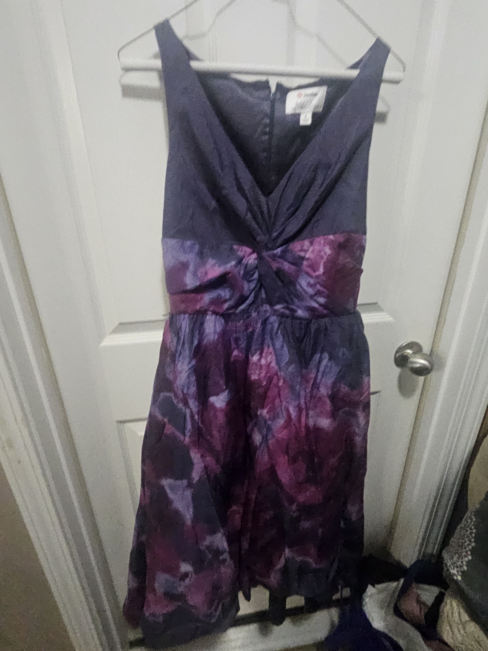Purple and Magenta Floral V-Neck Sleeveless Dress